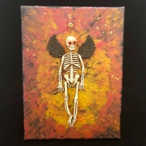 Dia De Los Muertos Skeleton Mixed Media Canvas